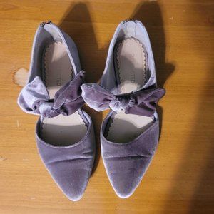 Lilac Velvet Flats
